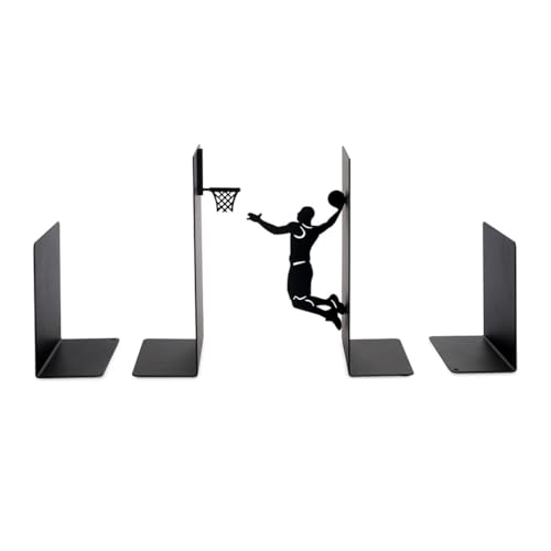 Balvi Sujetalibros Slam Dunk Color Negro Soporte para Libros de Estantería en Forma de Jugador Balonc