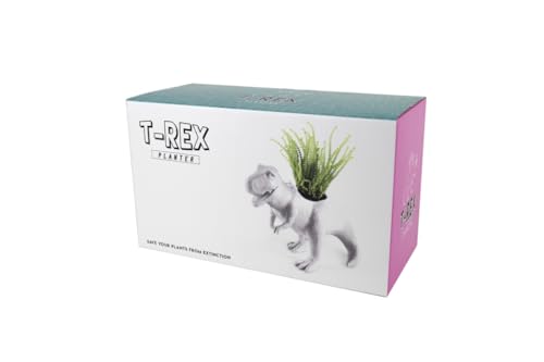 Maceta T-Rex blanca – Plantas con rugido jurásico