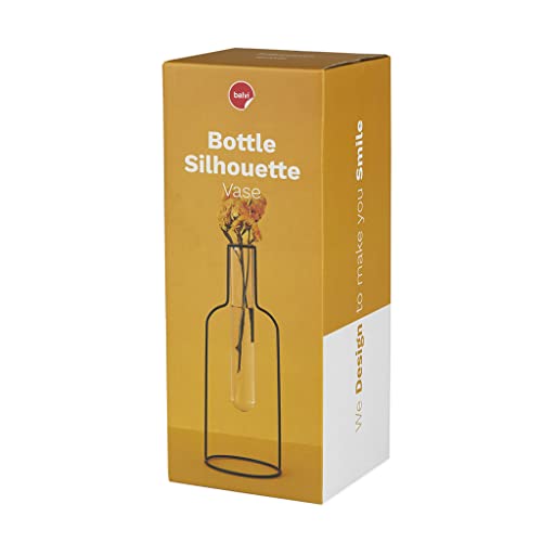 Florero Bottle Silhouette – Una silueta de botella que sostiene flores