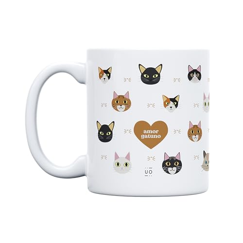 Amor gatuno – Taza con mensaje para fans de mininos