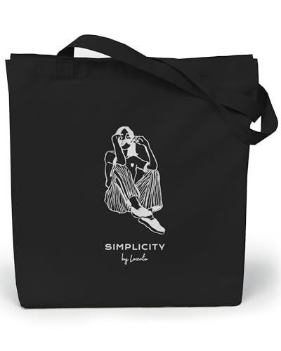 Tote bag negra Simplicity – Arte minimalista para tu día a día