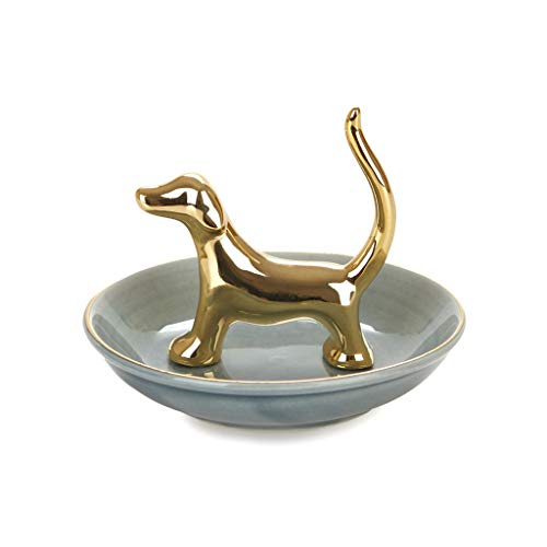 Porta-anillos perro dorado – Joyas con guardián fiel