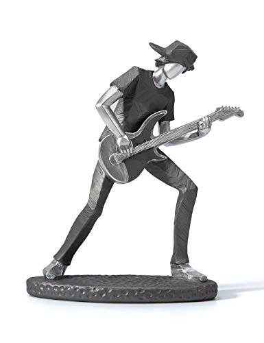 Escultura guitarrista – Solo de rock en resina metálica