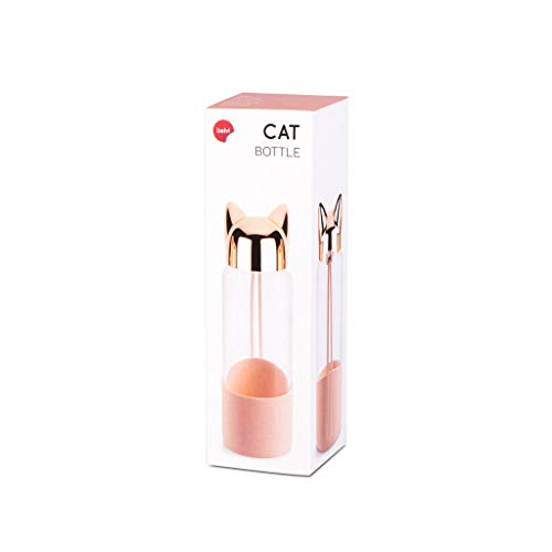 Botella gato rosa – Hidratación con orejas y cola