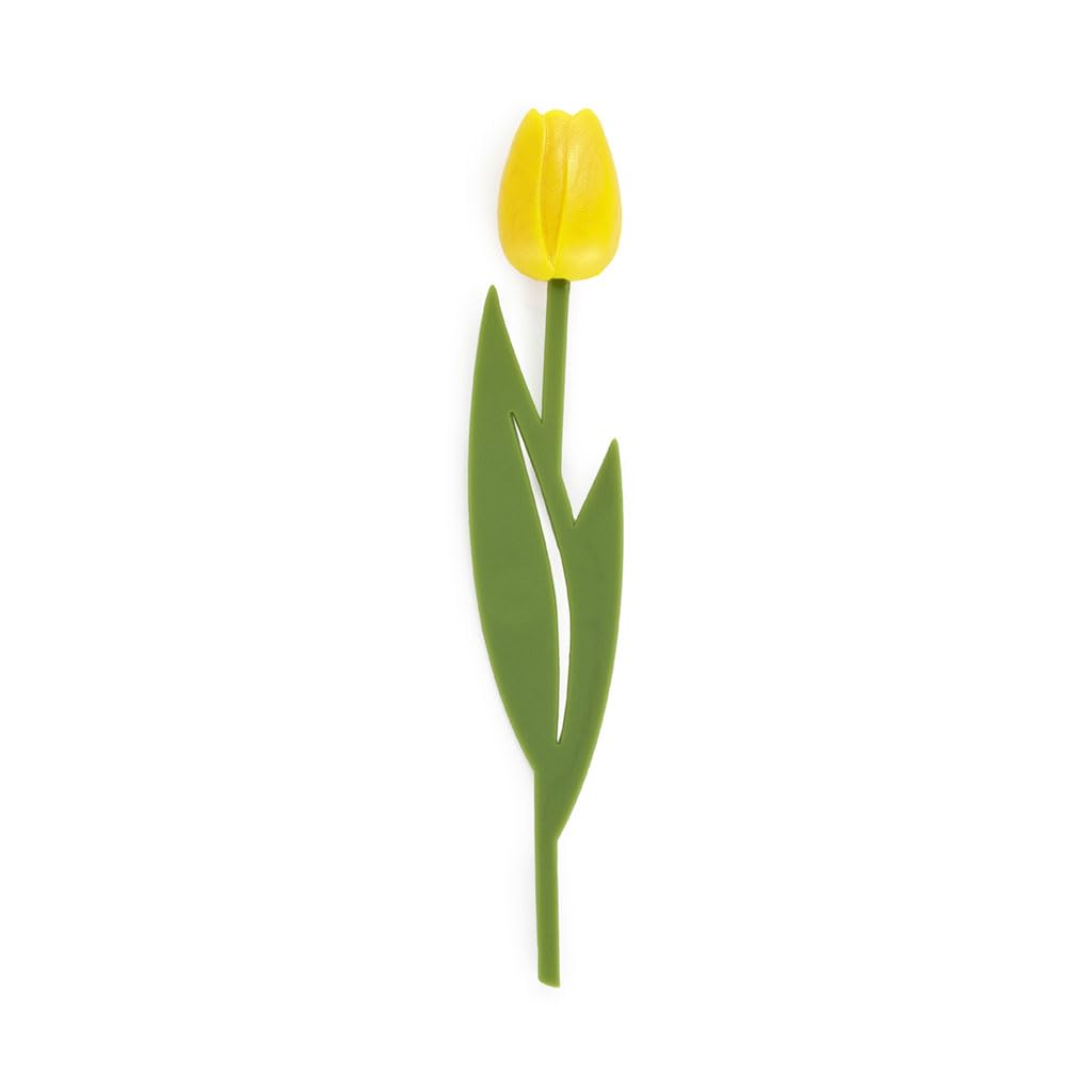 Marcapáginas tulipán – Una flor amarilla que cuida tus lecturas