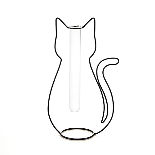 Florero Cat Silhouette – Una flor en equilibrio felino