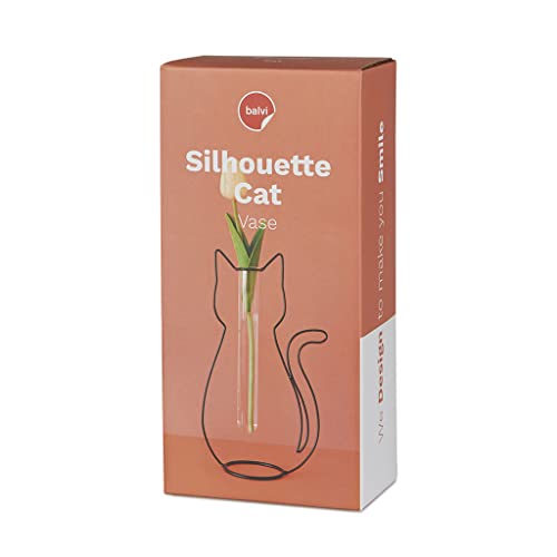 Florero Cat Silhouette – Una flor en equilibrio felino