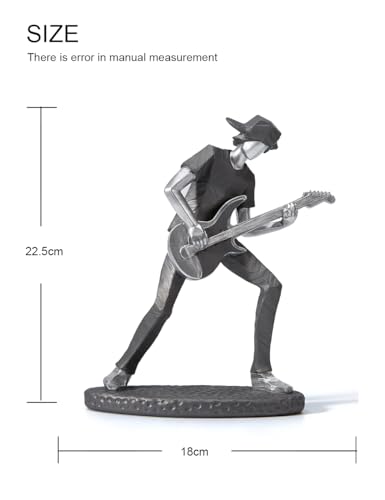 Escultura guitarrista – Solo de rock en resina metálica