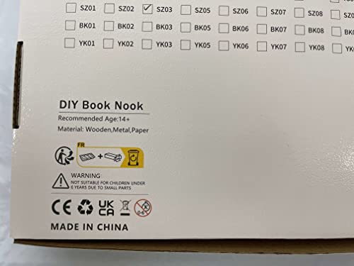 Cutefun Book Nook Kit - Casa de Muñecas - DIY Miniatura de Madera Kits con Muebles y Luces LED(SZ05)