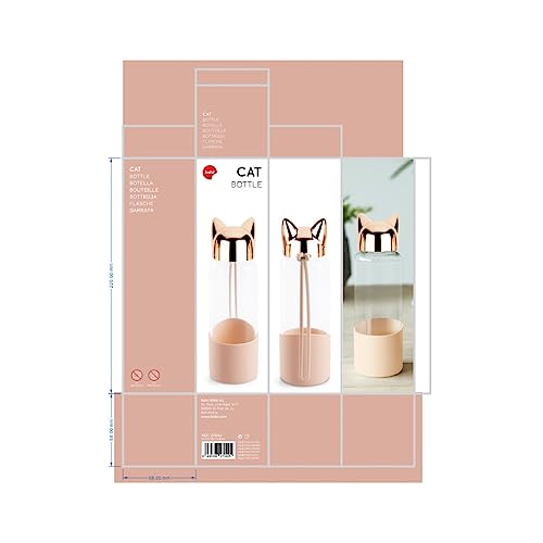 Botella gato rosa – Hidratación con orejas y cola