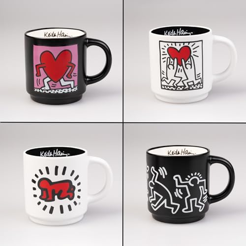 Set 4 Tazas Keith Haring – Arte Pop Urbano en tu Desayuno