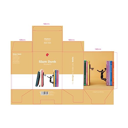 Balvi Sujetalibros Slam Dunk Color Negro Soporte para Libros de Estantería en Forma de Jugador Balonc