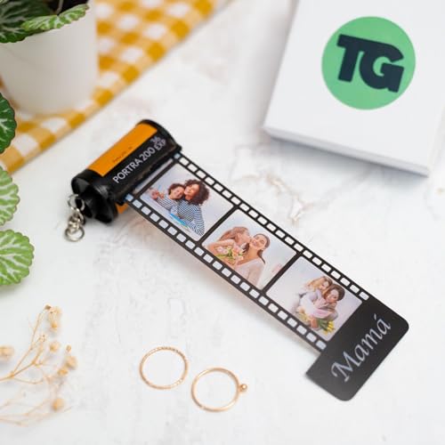 Llavero carrete personalizado– Tus fotos favoritas en mini rollo