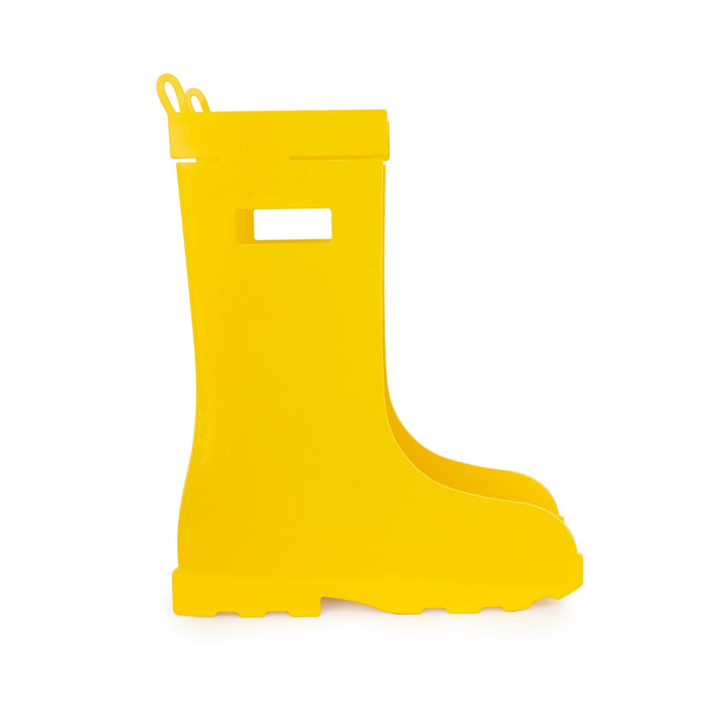 Paragüero amarillo en forma de botas – Decoración útil para días de lluvia
