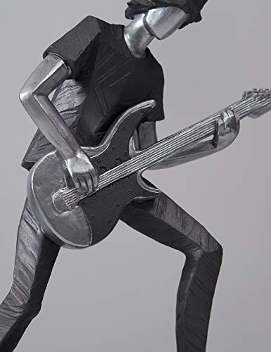 Escultura guitarrista – Solo de rock en resina metálica