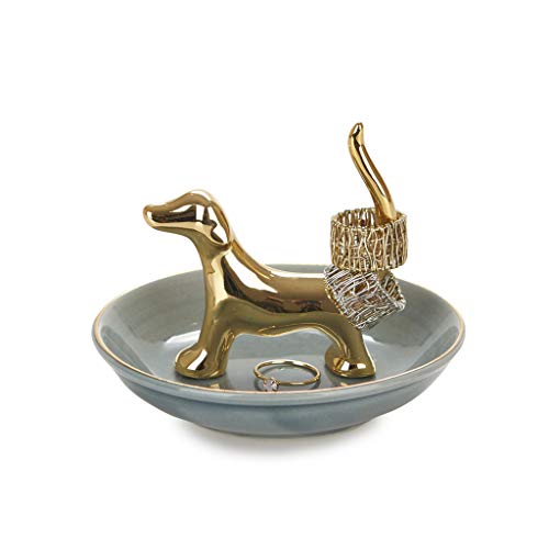 Porta-anillos perro dorado – Joyas con guardián fiel