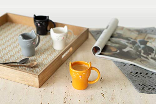 Set 4 gato tazas de café – Miau por la mañana y por la noche