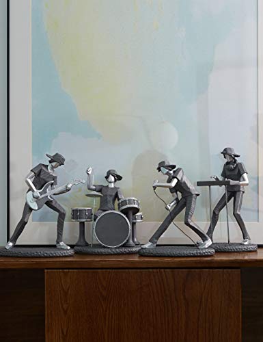 Escultura guitarrista – Solo de rock en resina metálica