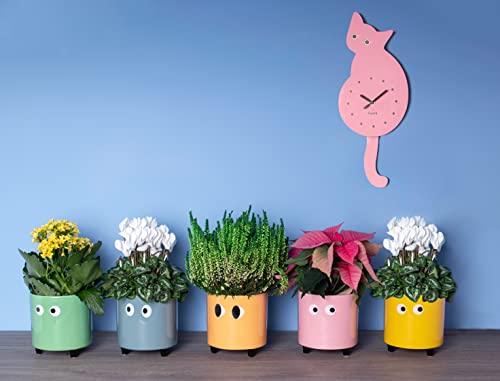 Maceta rosa con carita curiosa – Decora con simpatía y color