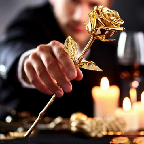 Rosa bañada en oro 24K – Belleza eterna en caja de regalo