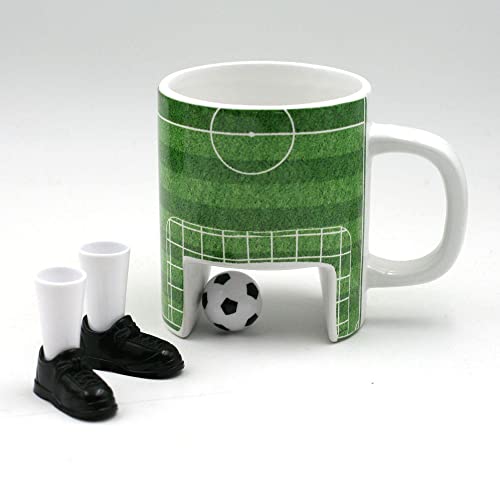 Taza con portería y balón – Marca goles entre cafés