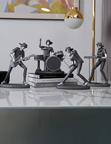 Escultura guitarrista – Solo de rock en resina metálica