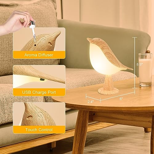 Haotao - Lámpara de escritorio - LED Luz Nocturna Infantil - Lampara Regulable Táctil Para Dormitorio - Con 3 Modo de Luz - Recargable por USB - Regalo Para Niños/Adulto