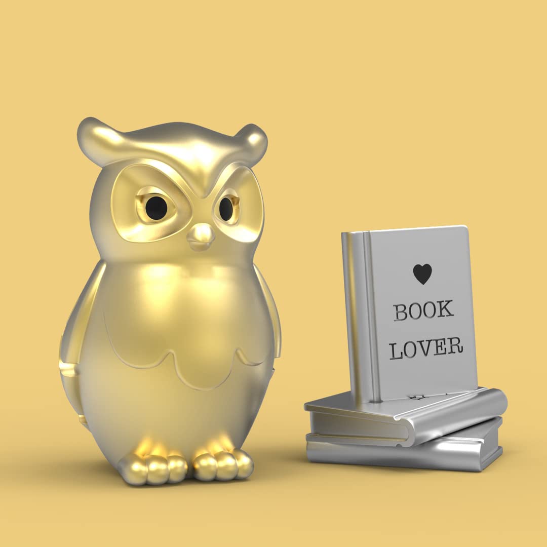 Llavero búho y libro – Sabiduría que cuelga contigo