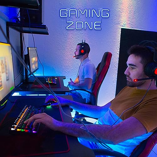 Cartel LED Zona Gamer – Azul neón para el rincón del vicio