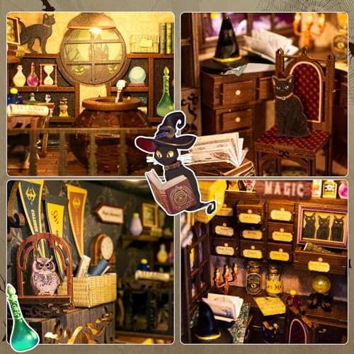 Cutefun Book Nook Kit - Casa de Muñecas - DIY Miniatura de Madera Kits con Muebles y Luces LED(SZ05)