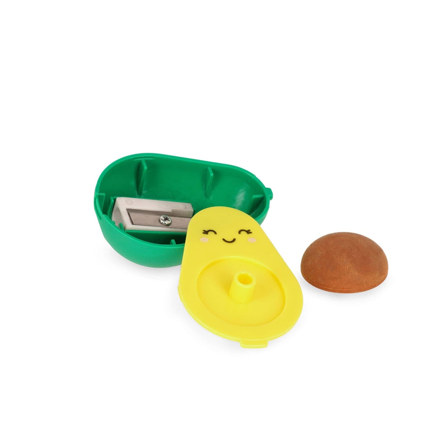 Legami - Sacapuntas con goma, recipiente vaciable, borrado suave y limpio, 4 x 5,7 cm, tema aguacate