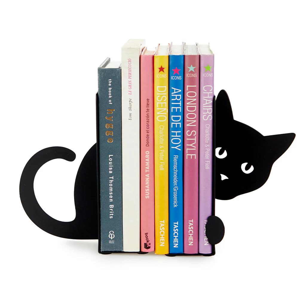 Sujetalibros gato oculto – Tu biblioteca con toque felino invisible