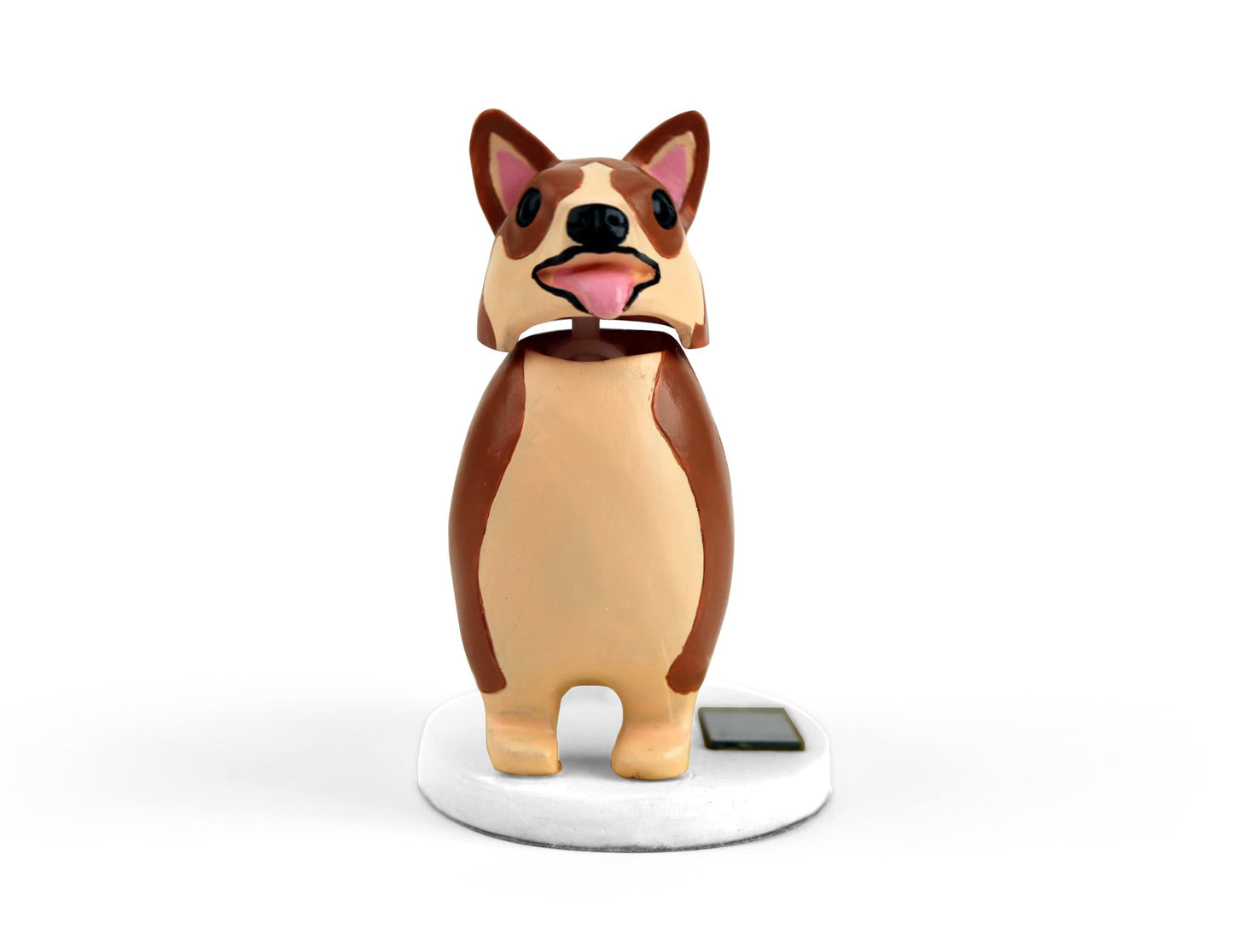 Perro corgi solar – Mueve la cabeza con energía adorable