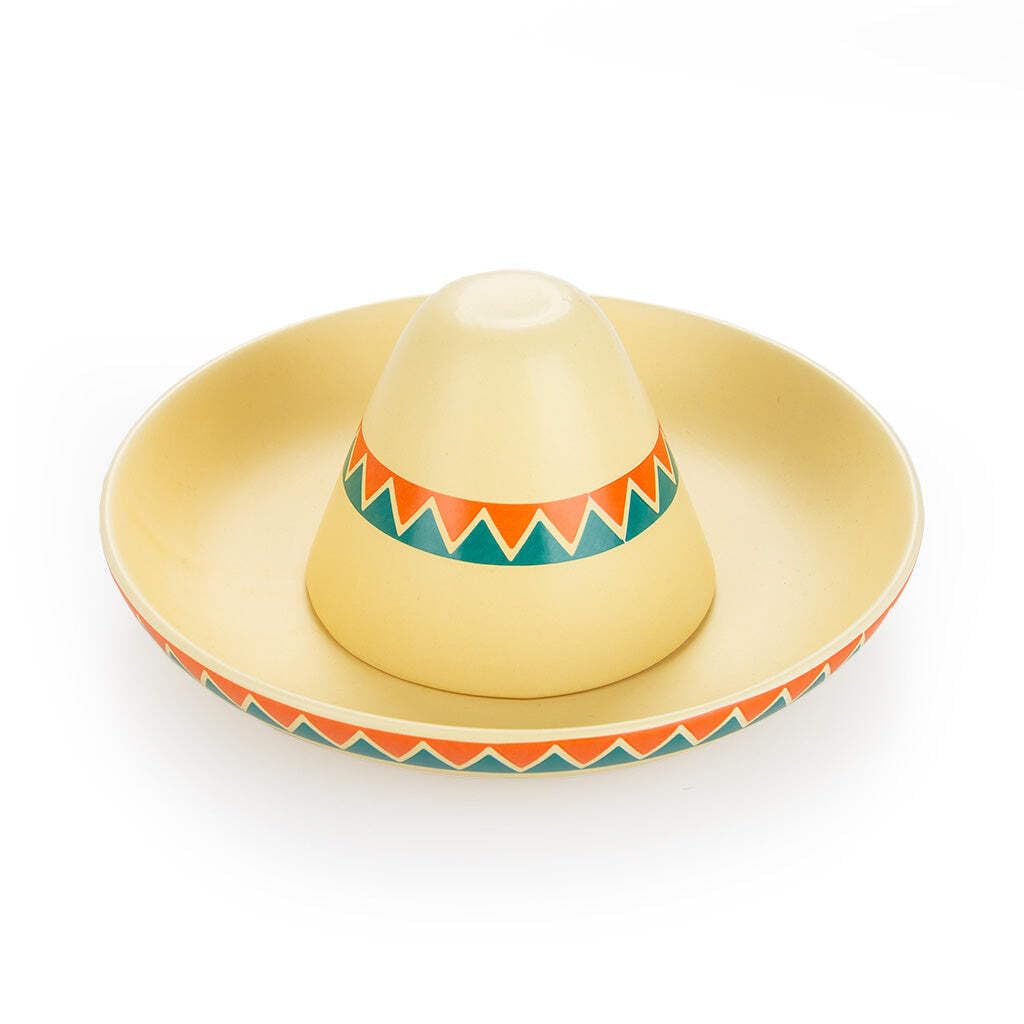 Plato para nachos – Con forma de sombrero y espacio para guacamole