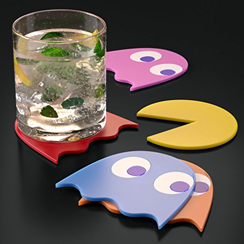 Balvi - Pac-Man Set de 5 Posavasos. Fabricados en Goma.