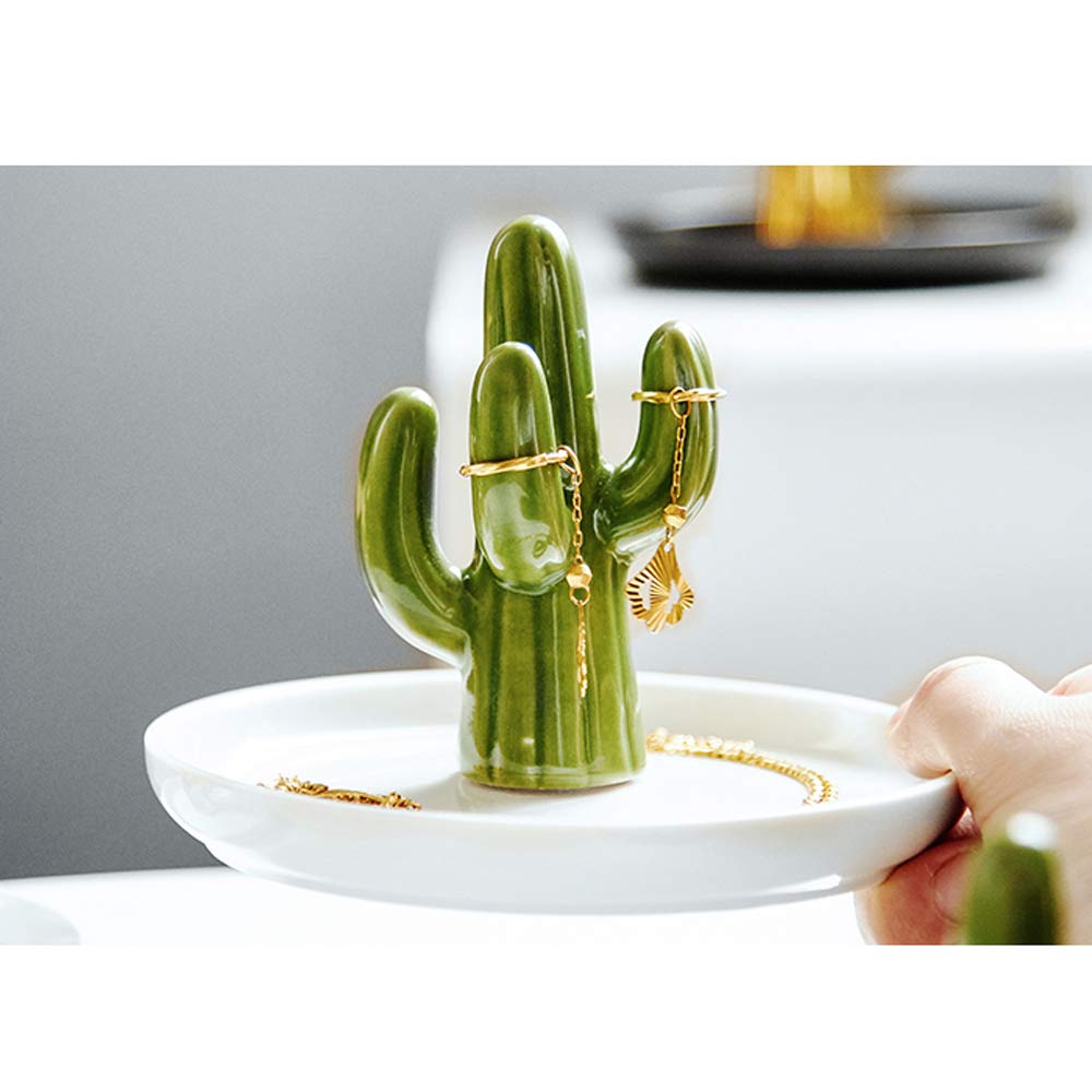 Plato joyas de cactus – Anillos con toque desértico