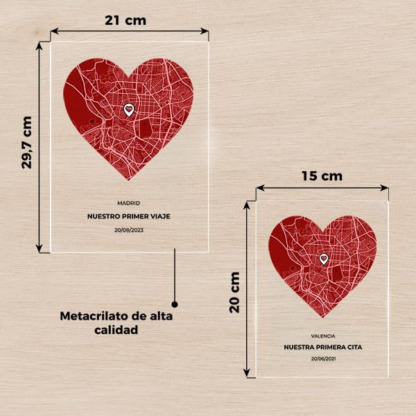 Coordenadas del Amor – Mapa corazón personalizado