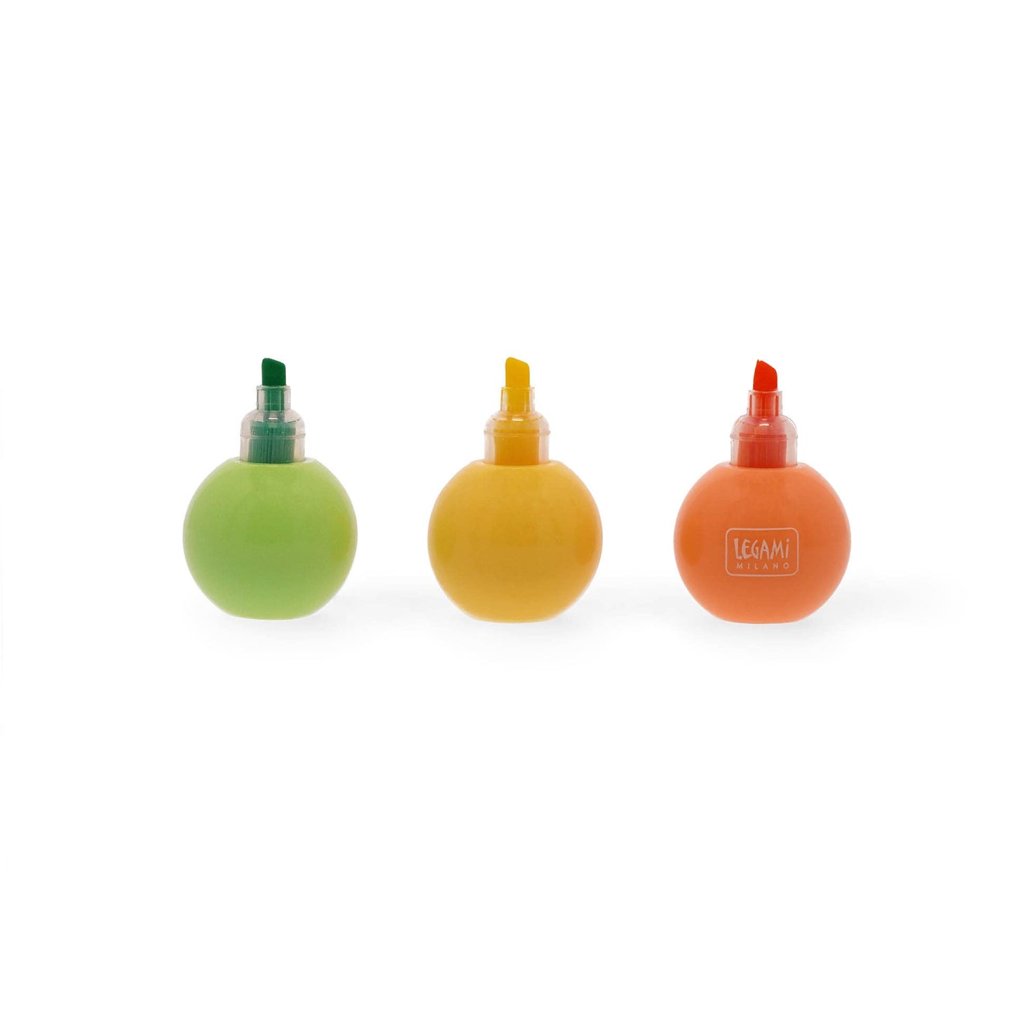 Legami - Resaltador 3 en 1, colores pastel, verde, amarillo, naranja, secado rápido, temática aguacate