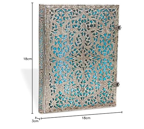 Cuaderno Paperblanks – Silver Filigree Maya Blue