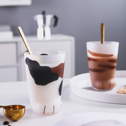 Taza de cristal pata de gato – El café más tierno deja huella