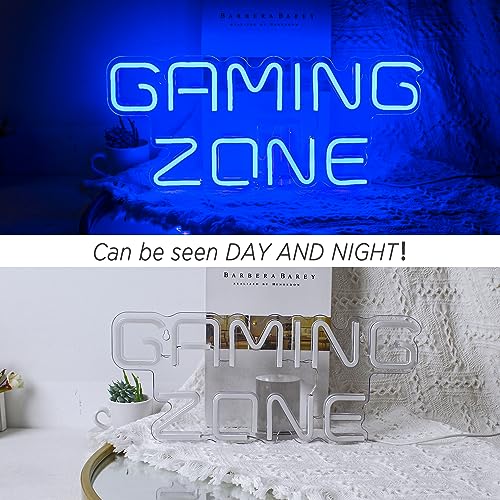 Cartel LED Zona Gamer – Azul neón para el rincón del vicio