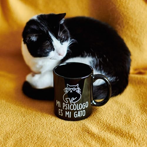 Mi psicólogo es mi gato – Taza cerámica para cat lovers