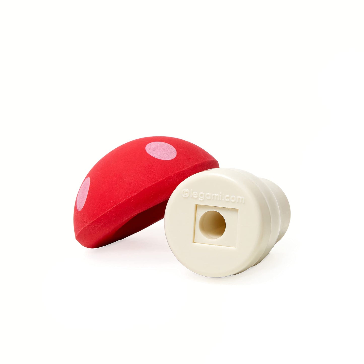 Legami - Goma con sacapuntas Magic Mushroom, 0,4 x 5 cm, versión roja, para borrar y templar con precisión, goma con sacapuntas en forma de hongo