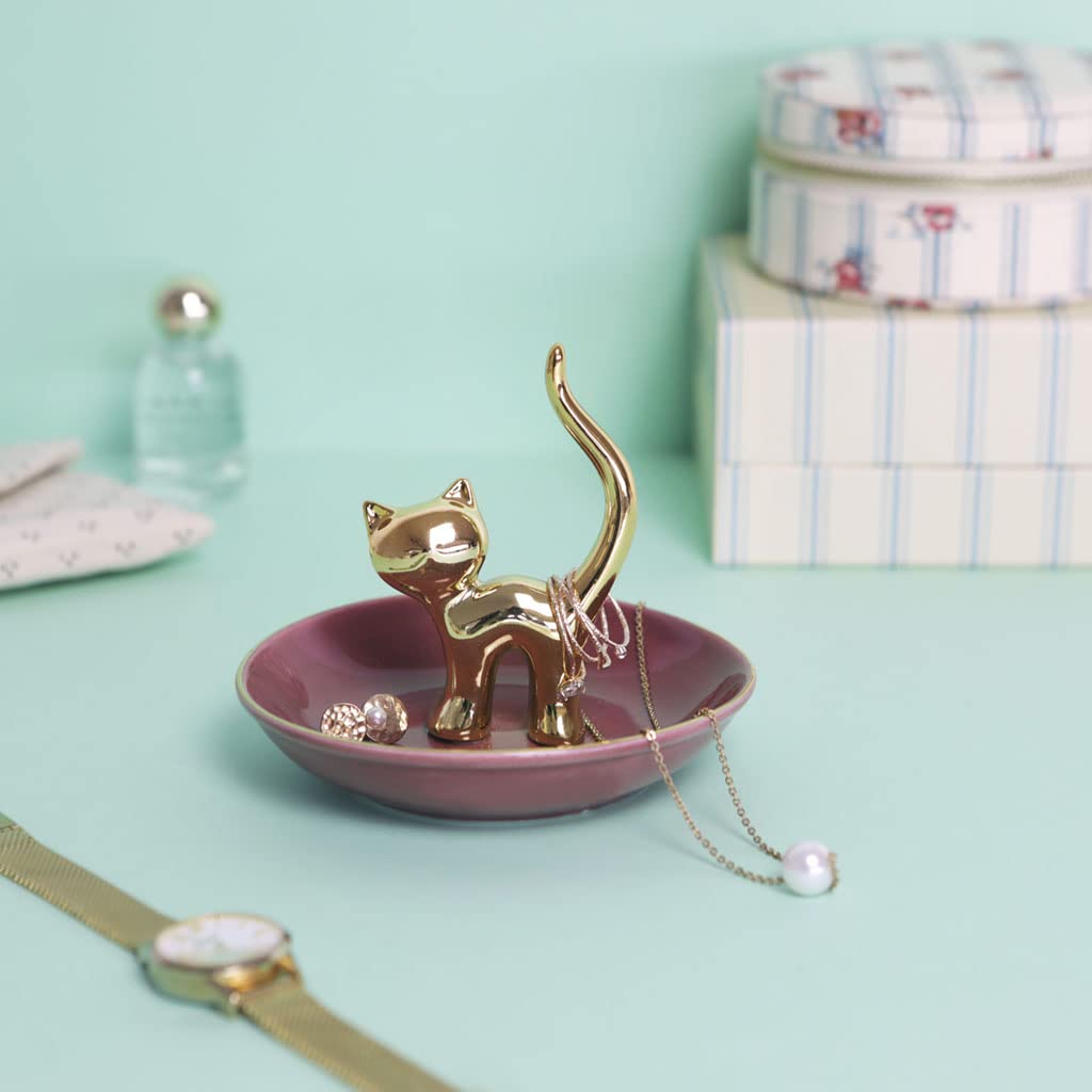 Porta-anillos gato dorado – Joyas bien acompañadas