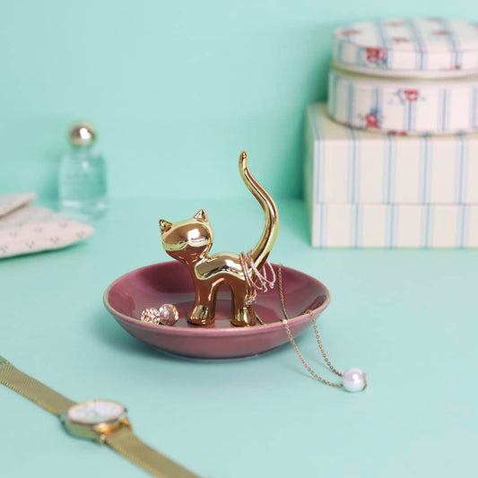Porta-anillos gato dorado – Joyas bien acompañadas