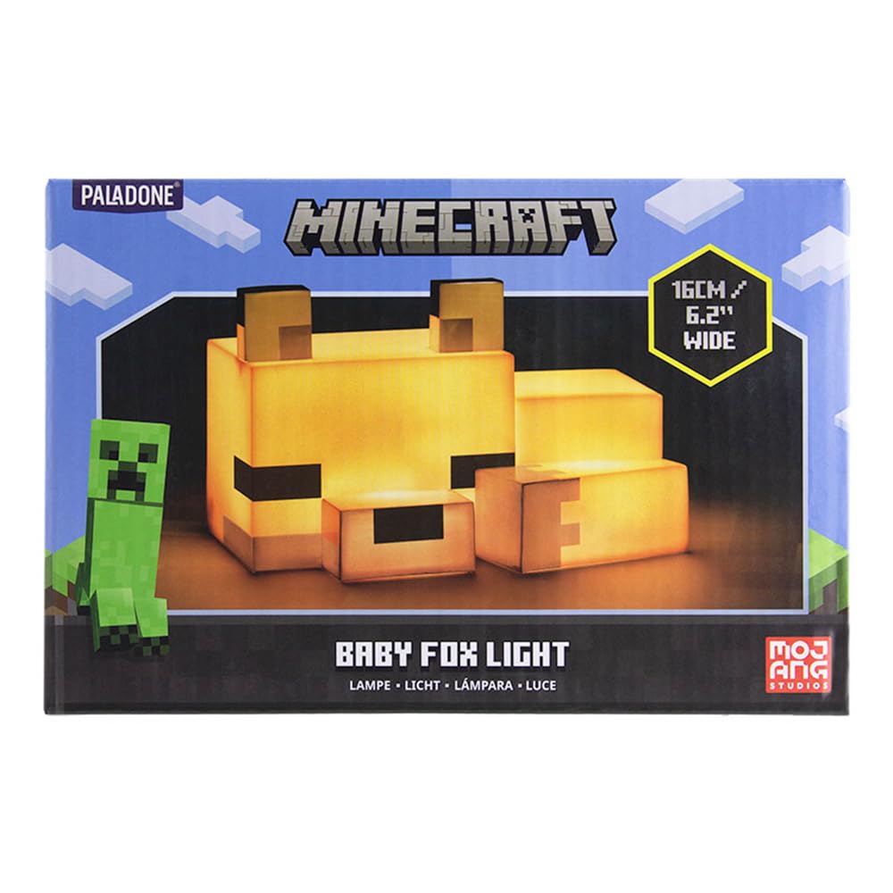 Lámpara zorro Minecraft – Luz nocturna con espíritu cuadrado