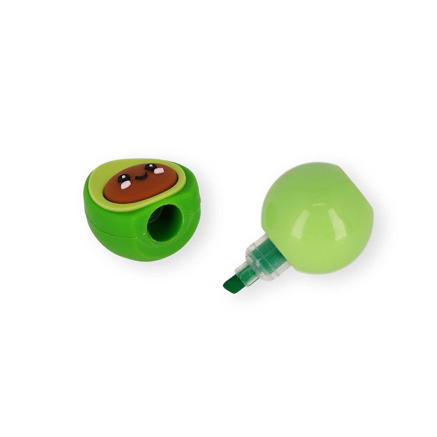 Legami - Resaltador 3 en 1, colores pastel, verde, amarillo, naranja, secado rápido, temática aguacate