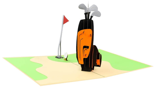 Tarjeta pop-up club de golf – Swing sorpresa en 3D