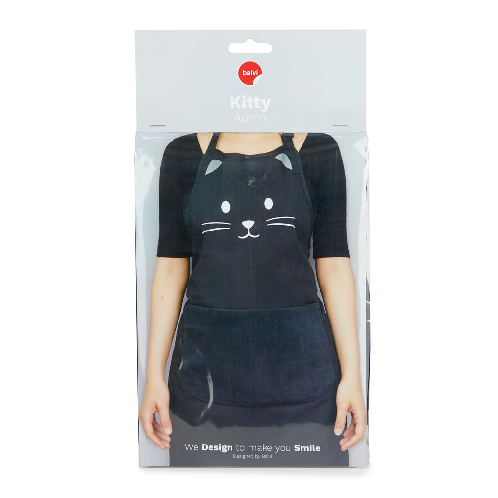 Delantal Kitty negro – El chef más sigiloso