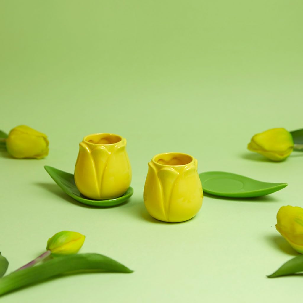 Café tulip – Set de tazas con forma de tulipán